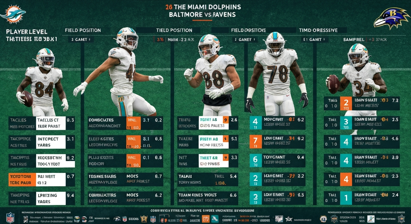 miami dolphins vs baltimore ravens match player stats